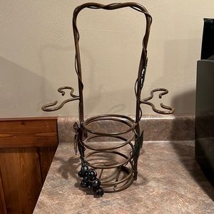 Wine bottle and glass holder.